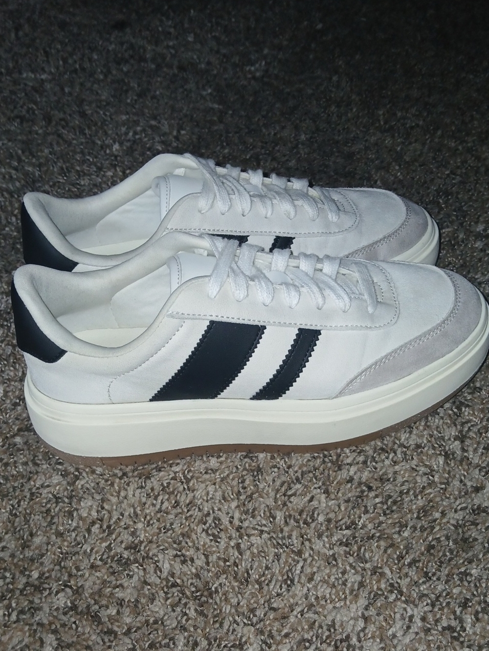 Womens Project Cloud Memory Foam White Striped Platform Sneakers Sz: 7.5